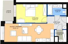2 pokoje, apartament 52,21 m², piętro 2, oferta nr C-02-12C, ATAL Olimpijska, Katowice, Bogucice, ul. Olimpijska / al. Korfantego