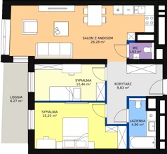 3 pokoje, apartament 70,03 m², piętro 2, oferta nr C-02-13C, ATAL Olimpijska, Katowice, Bogucice, ul. Olimpijska / al. Korfantego