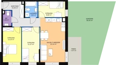 4 pokoje, mieszkanie 72,87 m², piętro 1, oferta nr B1-10, Galaktyczna, Gdańsk, Osowa, ul. Galaktyczna
