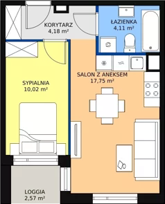 2 pokoje, mieszkanie 36,03 m², piętro 1, oferta nr B4-08, Galaktyczna, Gdańsk, Osowa, ul. Galaktyczna