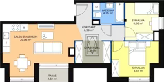 3 pokoje, mieszkanie 48,11 m², piętro 3, oferta nr B6-22, Galaktyczna, Gdańsk, Osowa, ul. Galaktyczna