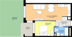 2 pokoje, mieszkanie 43,10 m², piętro 1, oferta nr A.1.6, ATAL Symbioza, Gdynia, Cisowa, ul. Kcyńska