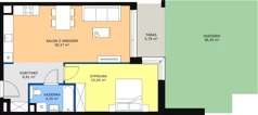 2 pokoje, mieszkanie 52,95 m², piętro 3, oferta nr B2.3.2, ATAL Symbioza, Gdynia, Cisowa, ul. Kcyńska