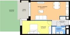 2 pokoje, mieszkanie 52,95 m², piętro 3, oferta nr B2.3.2, ATAL Symbioza, Gdynia, Cisowa, ul. Kcyńska