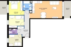 4 pokoje, mieszkanie 79,71 m², piętro 1, oferta nr B2.1.1, ATAL Symbioza, Gdynia, Cisowa, ul. Kcyńska