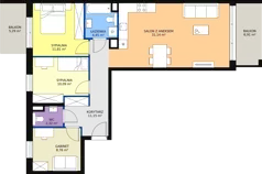 4 pokoje, mieszkanie 79,71 m², piętro 5, oferta nr B2.5.1, ATAL Symbioza, Gdynia, Cisowa, ul. Kcyńska