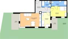 3 pokoje, mieszkanie 77,72 m², piętro 1, oferta nr C1.1.1, ATAL Symbioza, Gdynia, Cisowa, ul. Kcyńska