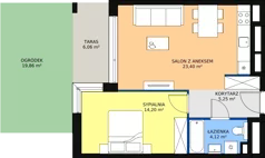 2 pokoje, mieszkanie 46,96 m², piętro 2, oferta nr C2.2.2, ATAL Symbioza, Gdynia, Cisowa, ul. Kcyńska