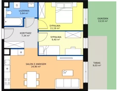 3 pokoje, mieszkanie 59,41 m², piętro 2, oferta nr 2H.2.291, Ogrody Geyera Apartamenty, Łódź, Śródmieście, ul. Piotrkowska 293/305