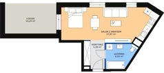1 pokój, mieszkanie 39,18 m², piętro 2, oferta nr 1B.2.52, Ogrody Geyera Apartamenty, Łódź, Śródmieście, ul. Piotrkowska 293/305