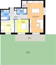 3 pokoje, mieszkanie 77,01 m², parter, oferta nr 2E.0.171, Ogrody Geyera Apartamenty, Łódź, Śródmieście, ul. Piotrkowska 293/305