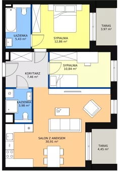 3 pokoje, mieszkanie 71,48 m², parter, oferta nr 2G.0.219, Ogrody Geyera Apartamenty, Łódź, Śródmieście, ul. Piotrkowska 293/305