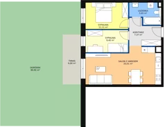 3 pokoje, mieszkanie 58,44 m², parter, oferta nr 2H.0.271, Ogrody Geyera Apartamenty, Łódź, Śródmieście, ul. Piotrkowska 293/305