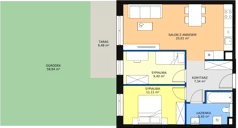3 pokoje, mieszkanie 58,55 m², parter, oferta nr 2H.0.272, Ogrody Geyera Apartamenty, Łódź, Śródmieście, ul. Piotrkowska 293/305