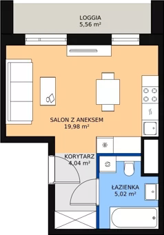 1 pokój, mieszkanie 29,04 m², piętro 2, oferta nr 2D.2.140, Ogrody Geyera Apartamenty, Łódź, Śródmieście, ul. Piotrkowska 293/305