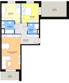 3 pokoje, mieszkanie 70,54 m², piętro 2, oferta nr 2E.2.180, Ogrody Geyera Apartamenty, Łódź, Śródmieście, ul. Piotrkowska 293/305