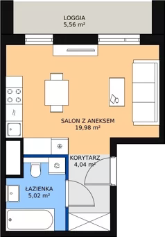 1 pokój, mieszkanie 28,99 m², piętro 2, oferta nr 2G.2.231, Ogrody Geyera Apartamenty, Łódź, Śródmieście, ul. Piotrkowska 293/305