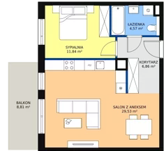 2 pokoje, mieszkanie 52,83 m², piętro 4, oferta nr 2G.4.252, Ogrody Geyera Apartamenty, Łódź, Śródmieście, ul. Piotrkowska 293/305