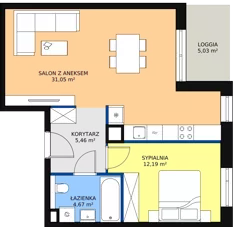 2 pokoje, mieszkanie 53,19 m², piętro 4, oferta nr 2H.4.313, Ogrody Geyera Apartamenty, Łódź, Śródmieście, ul. Piotrkowska 293/305