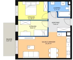 3 pokoje, mieszkanie 59,53 m², piętro 5, oferta nr 2D.5.161, Ogrody Geyera Apartamenty, Łódź, Śródmieście, ul. Piotrkowska 293/305