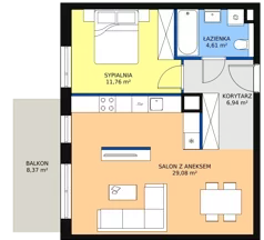 2 pokoje, mieszkanie 52,38 m², piętro 5, oferta nr 2G.5.261, Ogrody Geyera Apartamenty, Łódź, Śródmieście, ul. Piotrkowska 293/305