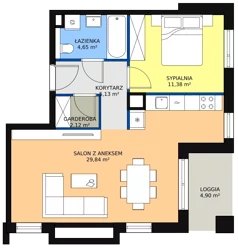 2 pokoje, mieszkanie 53,10 m², piętro 5, oferta nr 2H.5.317, Ogrody Geyera Apartamenty, Łódź, Śródmieście, ul. Piotrkowska 293/305