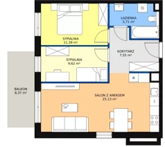 3 pokoje, mieszkanie 59,40 m², piętro 5, oferta nr 2H.5.318, Ogrody Geyera Apartamenty, Łódź, Śródmieście, ul. Piotrkowska 293/305
