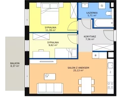 3 pokoje, mieszkanie 59,39 m², piętro 5, oferta nr 2H.5.319, Ogrody Geyera Apartamenty, Łódź, Śródmieście, ul. Piotrkowska 293/305