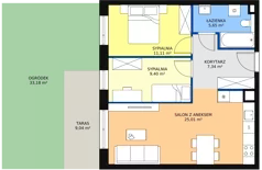 3 pokoje, mieszkanie 58,61 m², parter, oferta nr 3I.0.326, Ogrody Geyera Apartamenty, Łódź, Śródmieście, ul. Piotrkowska 293/305
