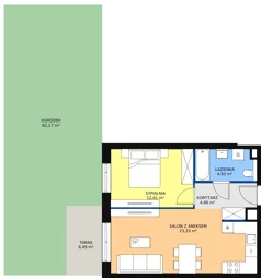 2 pokoje, mieszkanie 43,83 m², piętro 1, oferta nr 2E.1.174, Ogrody Geyera Apartamenty, Łódź, Śródmieście, ul. Piotrkowska 293/305