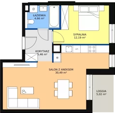 2 pokoje, mieszkanie 52,96 m², piętro 1, oferta nr 3I.1.328, Ogrody Geyera Apartamenty, Łódź, Śródmieście, ul. Piotrkowska 293/305