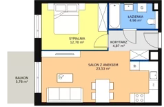 2 pokoje, mieszkanie 46,15 m², piętro 1, oferta nr 3I.1.330, Ogrody Geyera Apartamenty, Łódź, Śródmieście, ul. Piotrkowska 293/305