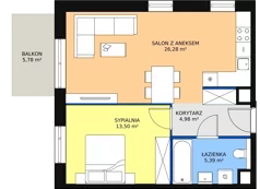 2 pokoje, mieszkanie 50,15 m², piętro 1, oferta nr 3I.1.331, Ogrody Geyera Apartamenty, Łódź, Śródmieście, ul. Piotrkowska 293/305