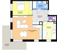 3 pokoje, mieszkanie 66,95 m², piętro 2, oferta nr 3J.2.371, Ogrody Geyera Apartamenty, Łódź, Śródmieście, ul. Piotrkowska 293/305