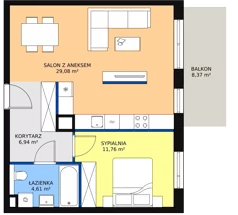 2 pokoje, mieszkanie 52,32 m², piętro 2, oferta nr 3J.2.376, Ogrody Geyera Apartamenty, Łódź, Śródmieście, ul. Piotrkowska 293/305