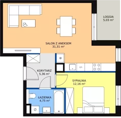 2 pokoje, mieszkanie 53,66 m², piętro 3, oferta nr 3J.3.382, Ogrody Geyera Apartamenty, Łódź, Śródmieście, ul. Piotrkowska 293/305