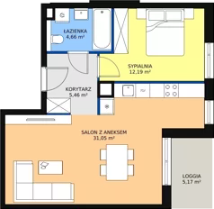 2 pokoje, mieszkanie 53,31 m², piętro 4, oferta nr 3I.4.346, Ogrody Geyera Apartamenty, Łódź, Śródmieście, ul. Piotrkowska 293/305