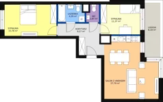3 pokoje, mieszkanie 72,43 m², piętro 2, oferta nr F.1.2.05, ATAL SKY+, Katowice, Wełnowiec-Józefowiec, Wełnowiec, al. Wojciecha Korfantego 85-89