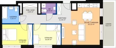 3 pokoje, mieszkanie 72,56 m², piętro 4, oferta nr F.2.4.06, ATAL SKY+, Katowice, Wełnowiec-Józefowiec, Wełnowiec, al. Wojciecha Korfantego 85-89