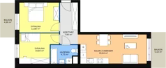3 pokoje, mieszkanie 57,28 m², piętro 1, oferta nr B1-K4-1-3, Żerniki Na Novo, Wrocław, Żerniki, ul. Maxa Berga