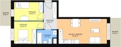 3 pokoje, mieszkanie 57,23 m², piętro 1, oferta nr B1-K5-1-3, Żerniki Na Novo, Wrocław, Żerniki, ul. Maxa Berga