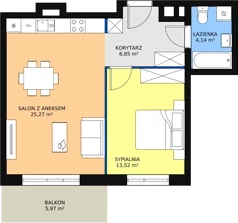 2 pokoje, mieszkanie 49,91 m², piętro 4, oferta nr B1-K3-4-2, Żerniki Na Novo, Wrocław, Żerniki, ul. Maxa Berga