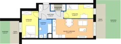 3 pokoje, mieszkanie 60,52 m², piętro 1, oferta nr B2-K1-1-5, Żerniki Na Novo, Wrocław, Żerniki, ul. Maxa Berga