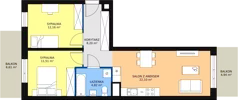 3 pokoje, mieszkanie 58,94 m², piętro 1, oferta nr B3-K2-1-4, Żerniki Na Novo, Wrocław, Żerniki, ul. Maxa Berga