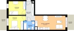 3 pokoje, mieszkanie 58,83 m², piętro 3, oferta nr B3-k2-3-4, Żerniki Na Novo, Wrocław, Żerniki, ul. Maxa Berga