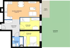 3 pokoje, mieszkanie 55,65 m², piętro 1, oferta nr B1-K2-1-3, Żerniki Na Novo, Wrocław, Żerniki, ul. Maxa Berga