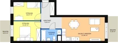 3 pokoje, mieszkanie 57,55 m², piętro 1, oferta nr B5-K2-1-4, Żerniki Na Novo, Wrocław, Żerniki, ul. Maxa Berga