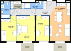 4 pokoje, mieszkanie 92,91 m², piętro 3, oferta nr II-B1.A.M20, Strefa Cegielnia 2, Kraków, Wzgórza Krzesławickie, Zesławice, ul. Gustawa Morcinka