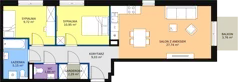 3 pokoje, mieszkanie 66,73 m², piętro 1, oferta nr II-B3.A.M12, Strefa Cegielnia 2, Kraków, Wzgórza Krzesławickie, Zesławice, ul. Gustawa Morcinka