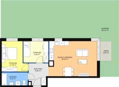 3 pokoje, mieszkanie 57,10 m², piętro 1, oferta nr 2C-1-2, Naramowice Odnova, Poznań, Naramowice, ul. Bielicowa